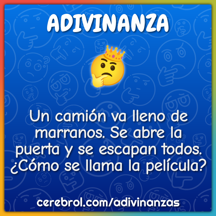 Un camión va lleno de marranos. Se abre la puerta y se escapan todos....