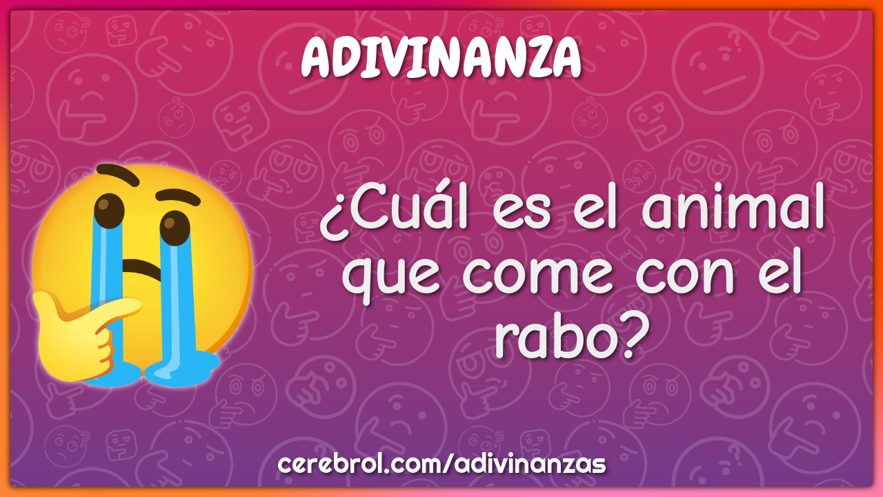 ¿Cuál es el animal que come con el rabo?