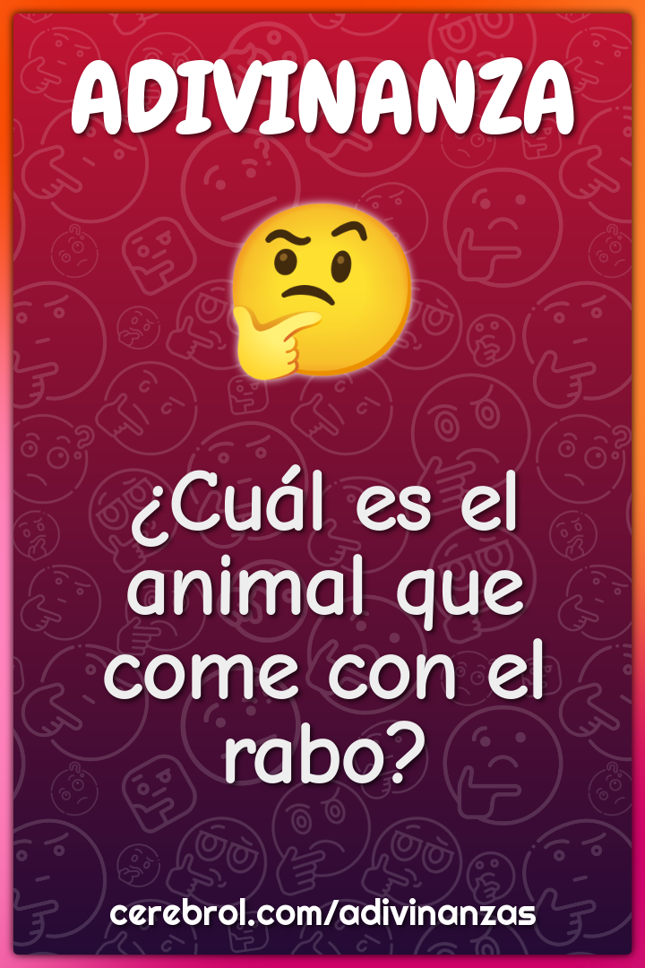 ¿Cuál es el animal que come con el rabo?