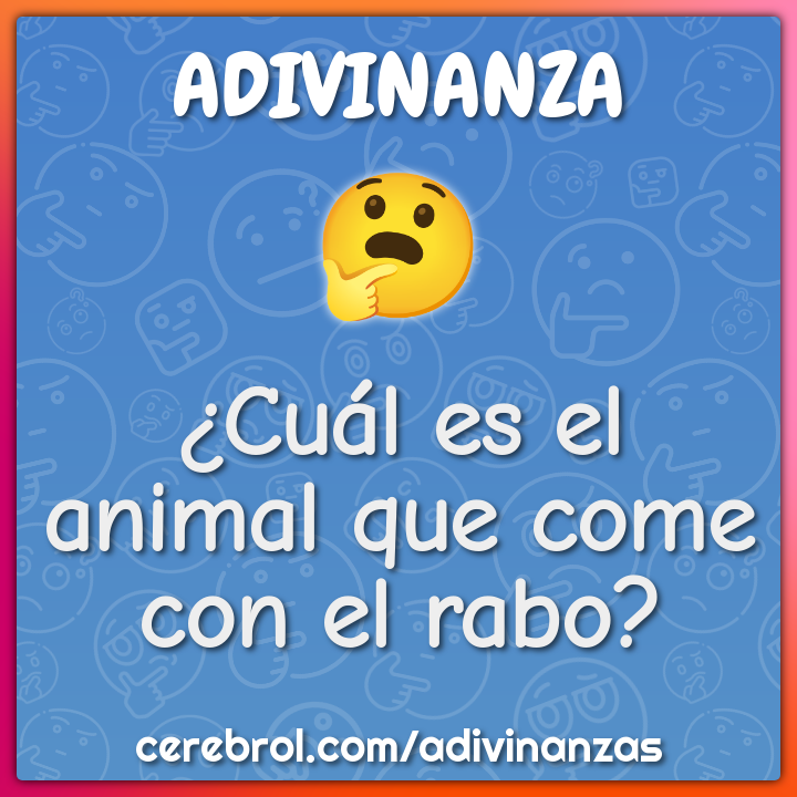 ¿Cuál es el animal que come con el rabo?