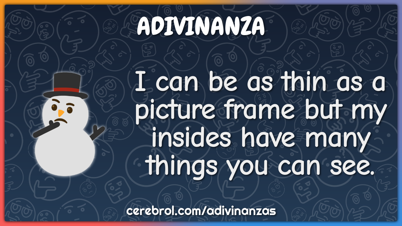 I can be as thin as a picture frame but my insides have many things...