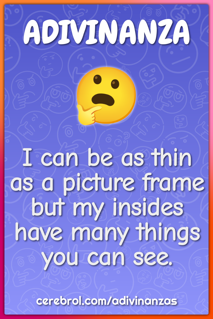 I can be as thin as a picture frame but my insides have many things...
