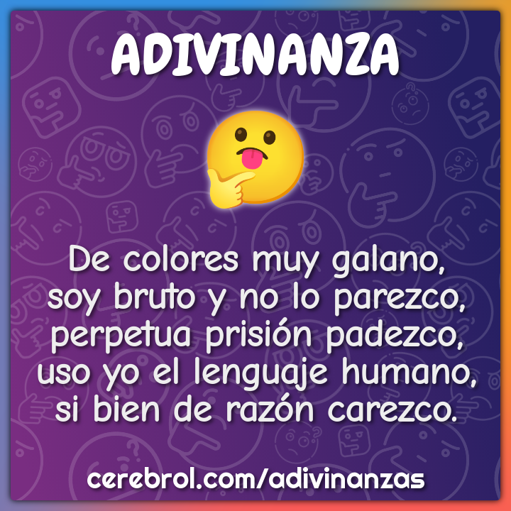 De colores muy galano, soy bruto y no lo parezco, perpetua prisión...
