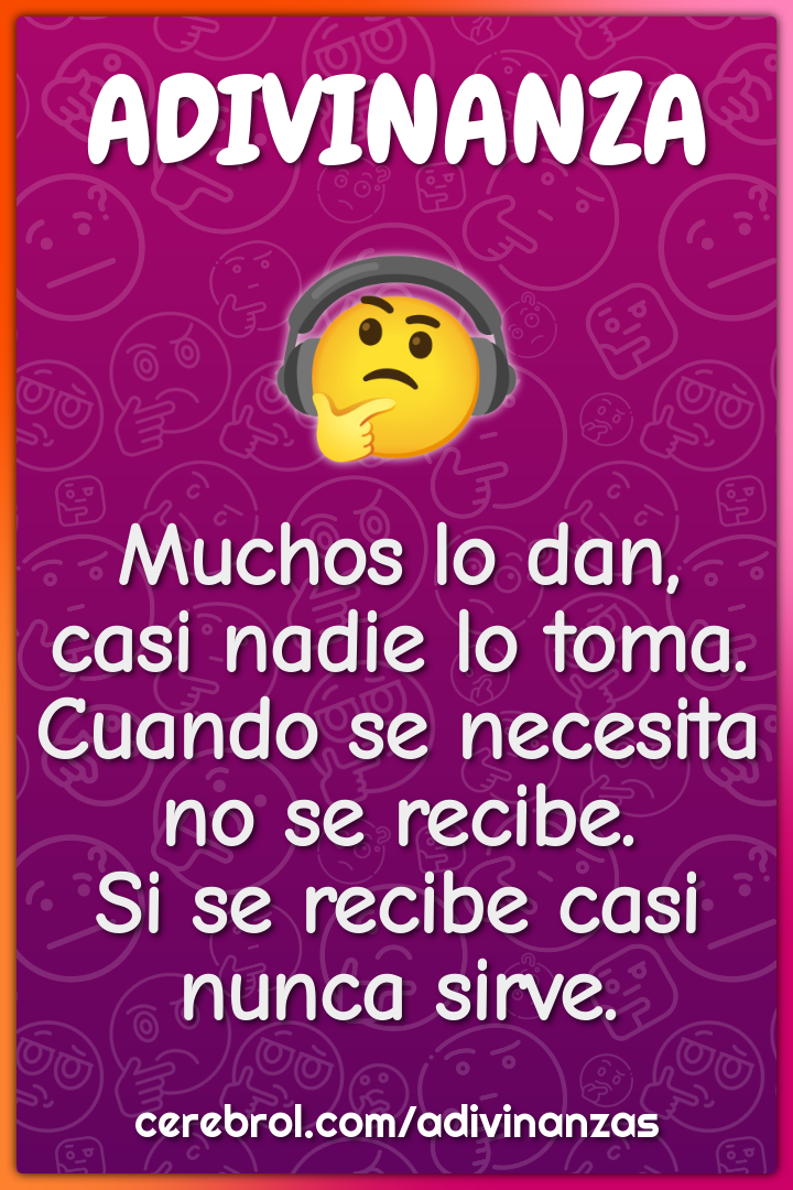 Muchos lo dan, casi nadie lo toma. Cuando se necesita no se recibe. Si...