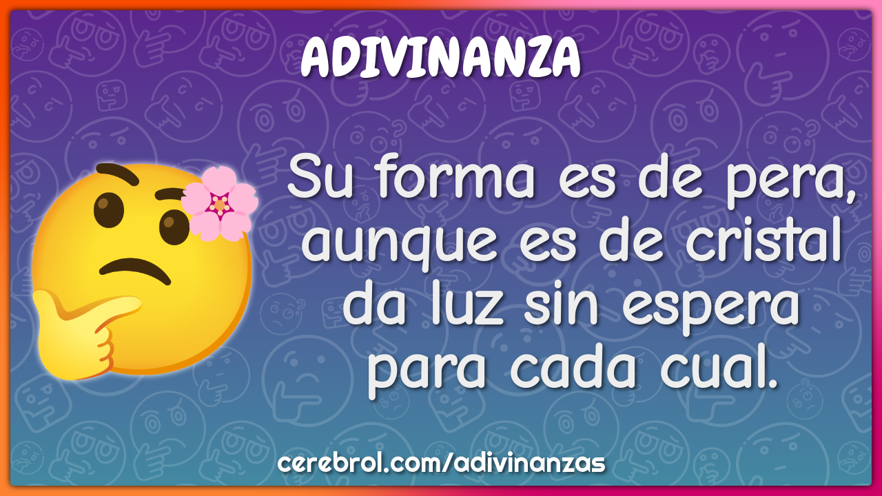 Su forma es de pera, aunque es de cristal da luz sin espera para cada...