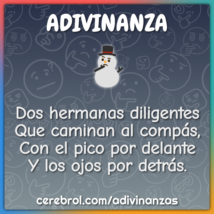 Dos hermanas diligentes Que caminan al compás, Con el pico por delante...