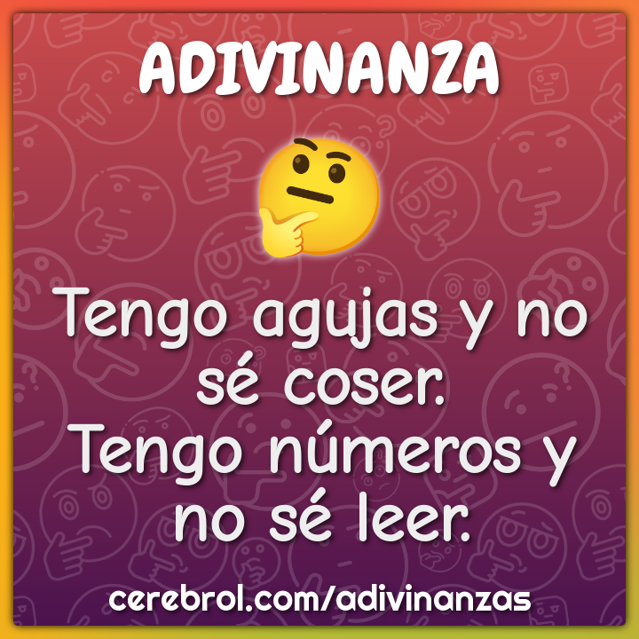 Tengo agujas y no sé coser.
Tengo números y no sé leer.