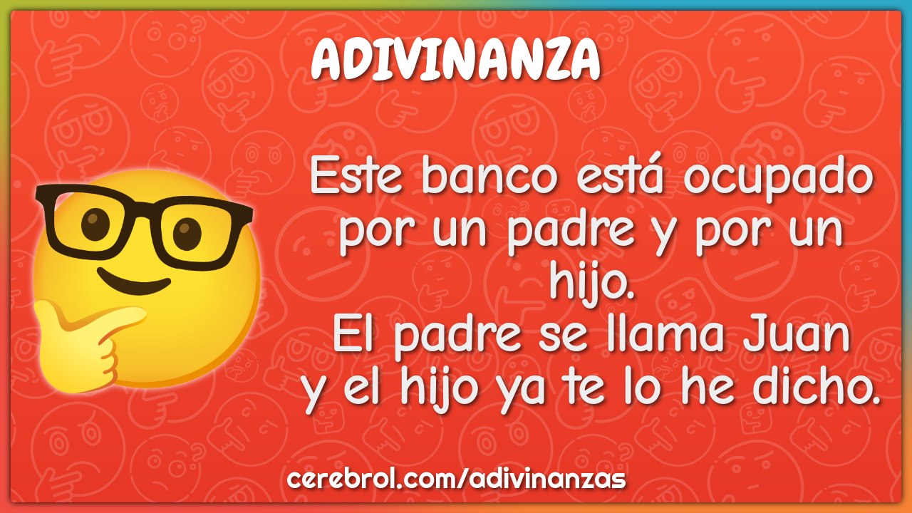 Este banco está ocupado por un padre y por un hijo. El padre se llama...