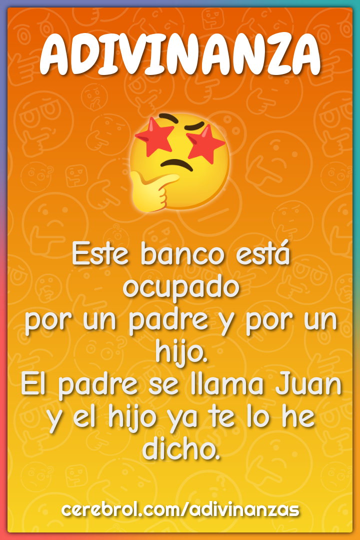 Este banco está ocupado por un padre y por un hijo. El padre se llama...