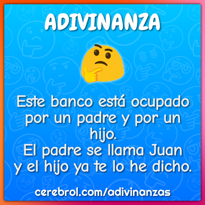 Este banco está ocupado por un padre y por un hijo. El padre se llama...