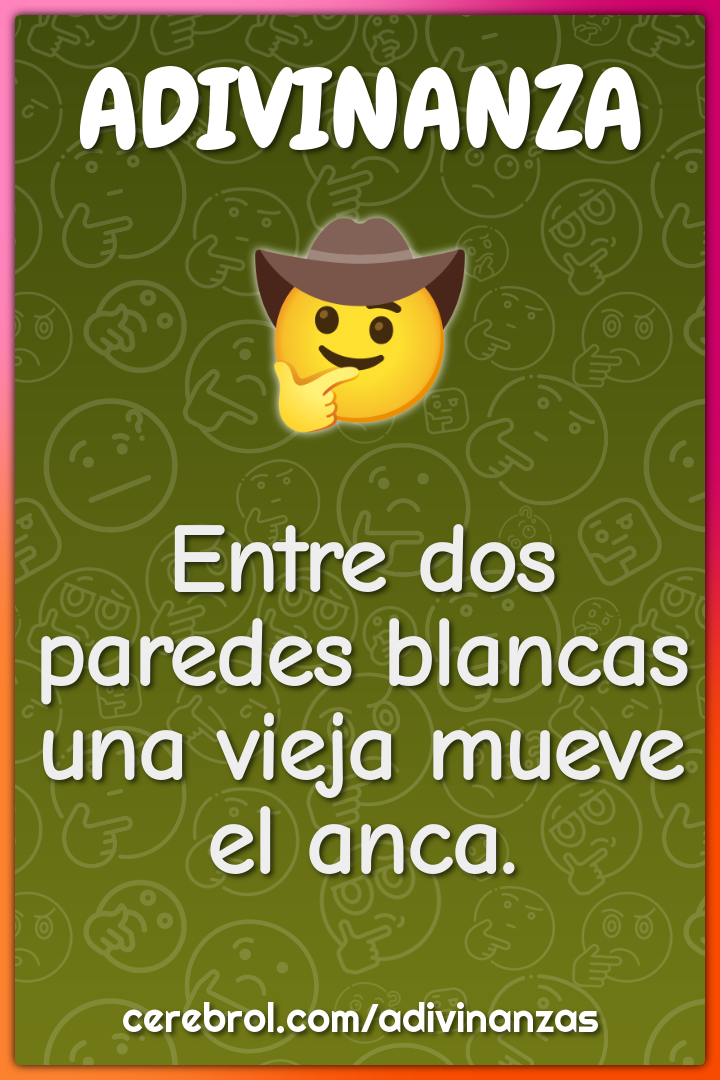 Entre dos paredes blancas
una vieja mueve el anca.