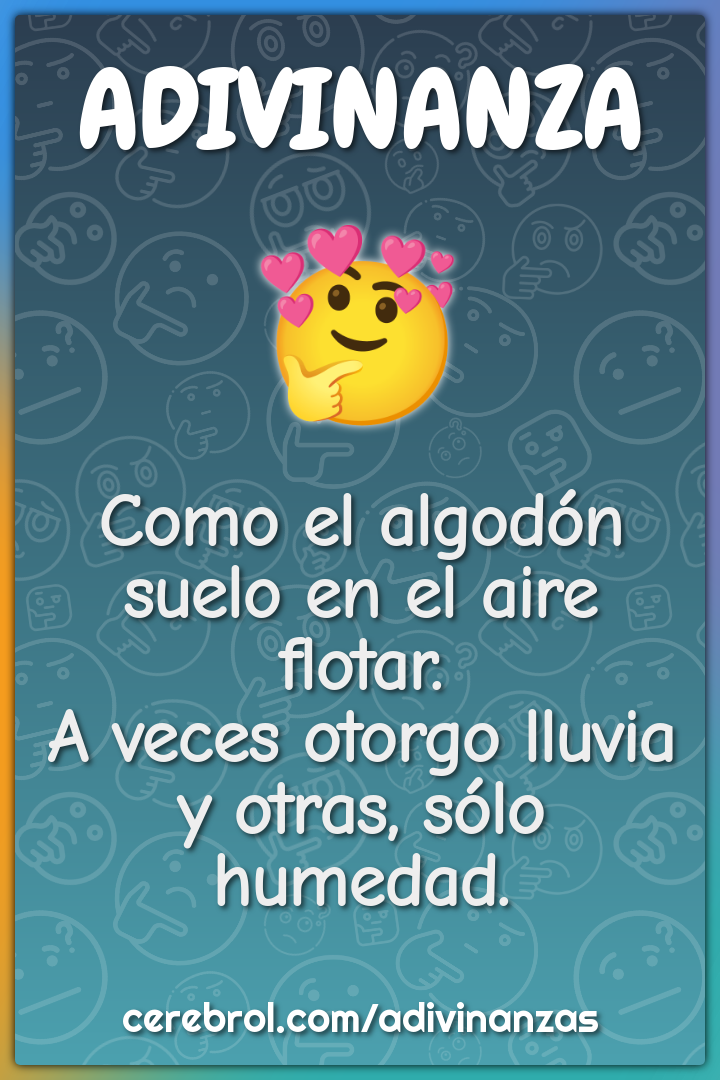 Como el algodón suelo en el aire flotar. A veces otorgo lluvia y...