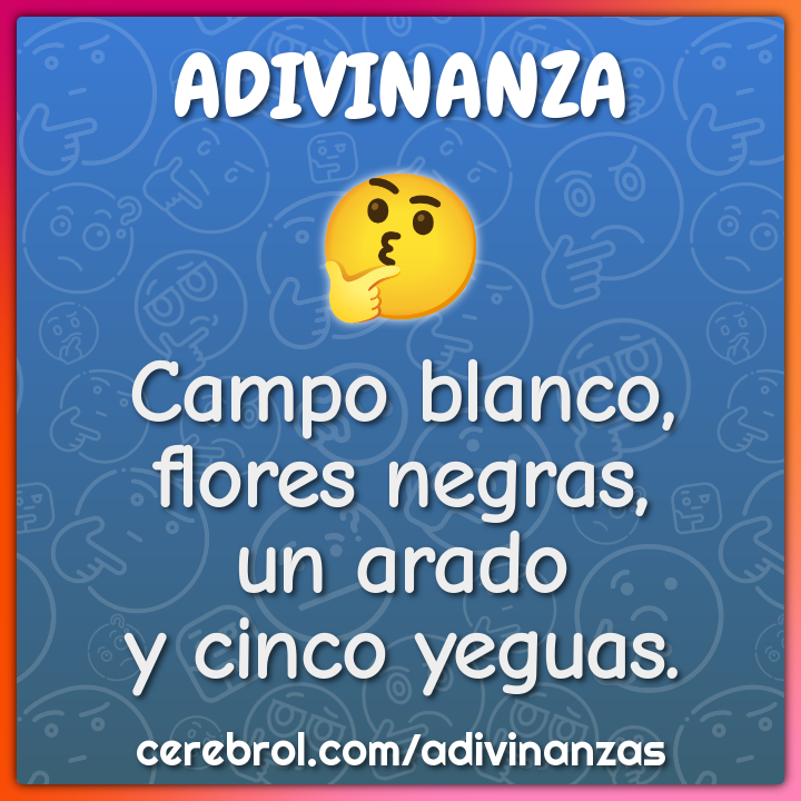 Campo blanco,
flores negras,
un arado
y cinco yeguas.