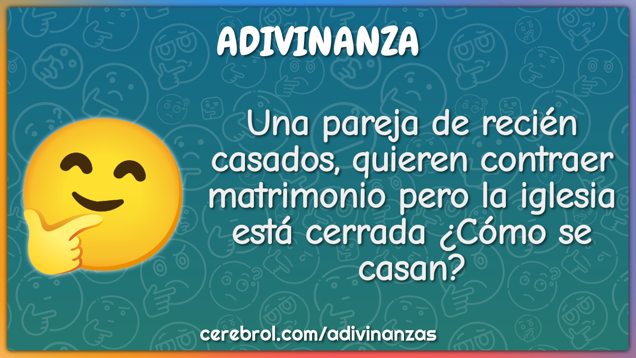 Una pareja de recién casados, quieren contraer matrimonio pero la...