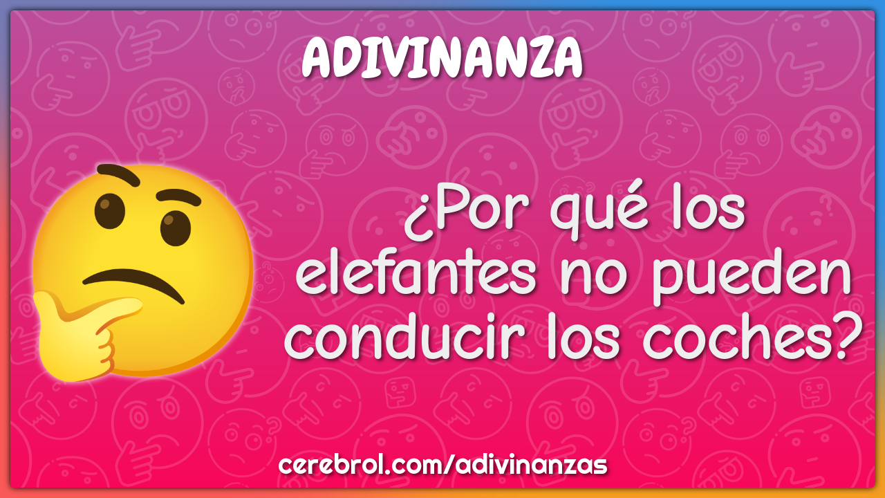 ¿Por qué los elefantes no pueden conducir los coches?