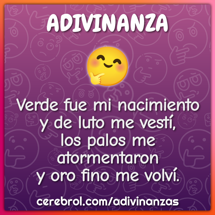 Verde fue mi nacimiento y de luto me vestí, los palos me atormentaron...