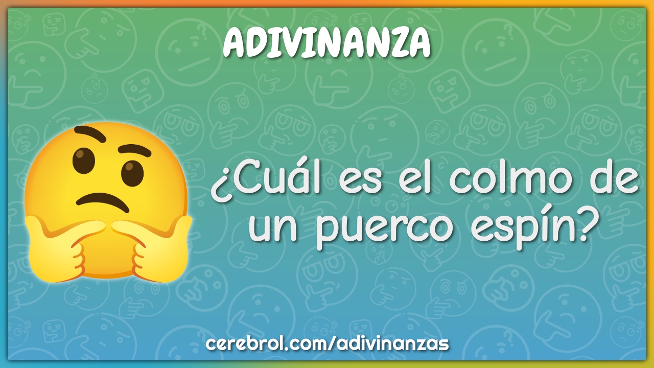 ¿Cuál es el colmo de un puerco espín?