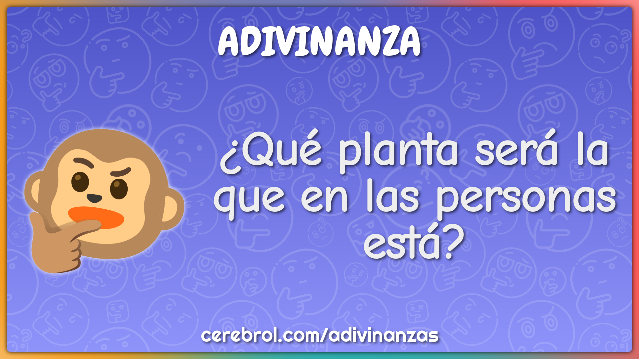 ¿Qué planta será la que en las personas está?