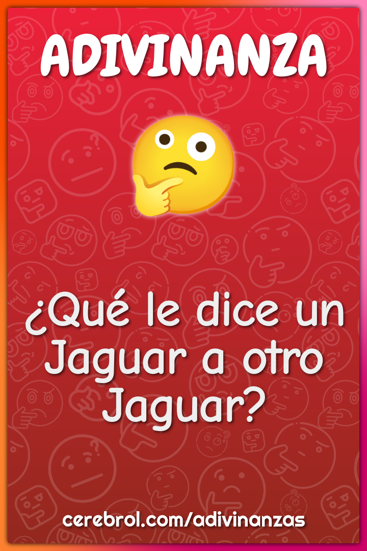 ¿Qué le dice un Jaguar a otro Jaguar?