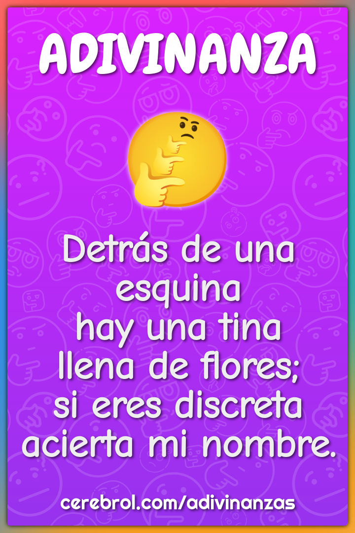 Detrás de una esquina hay una tina llena de flores; si eres discreta...